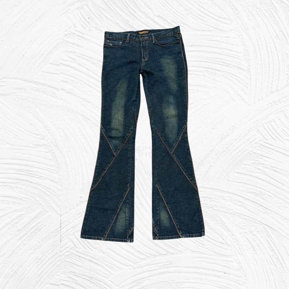 Vintage Maurice Malone All Over Zipper Flare Jeans Womens mid Rise Hong Kong